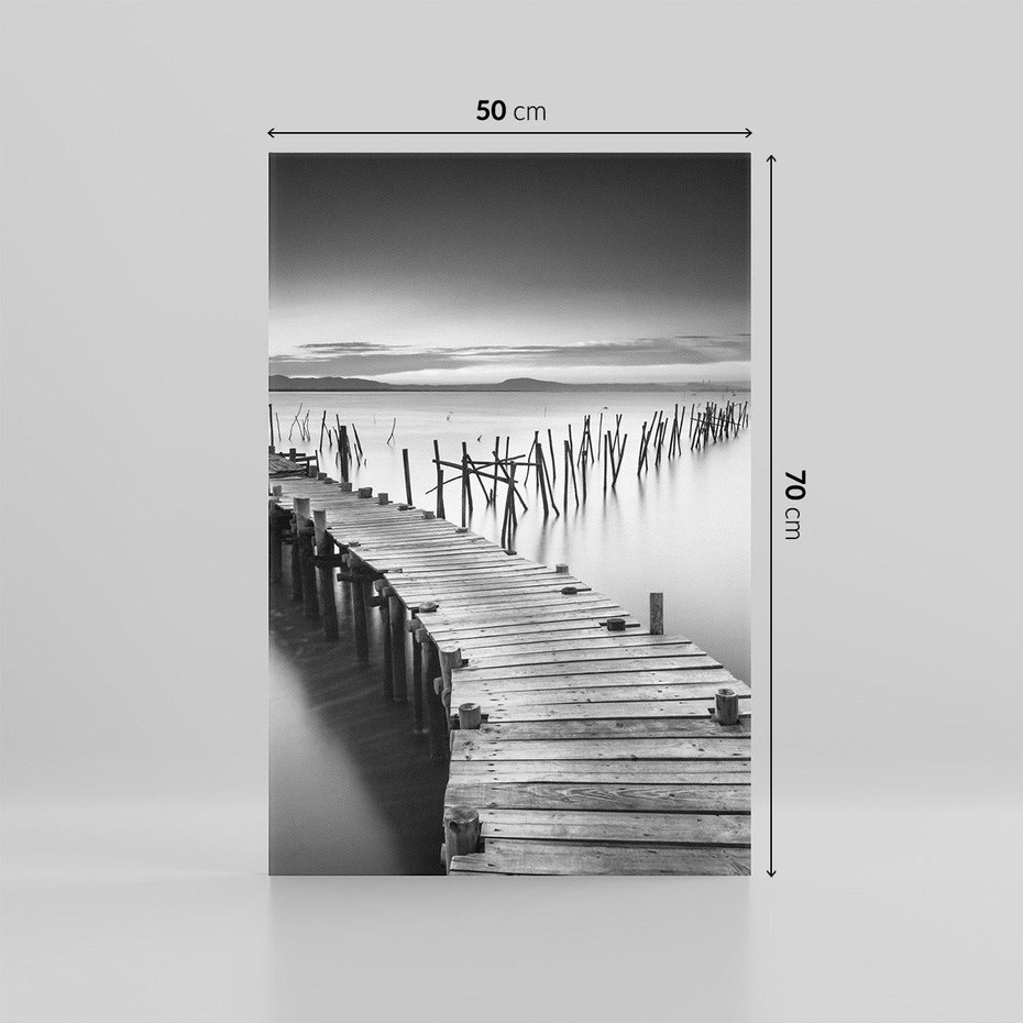 Obraz na płótnie 50x70 - Spokój natury - jezioro, molo