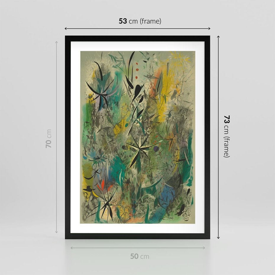 Plakat w ramie 50x70 - Tajemnicze Konstrukcje Form - abstrakcyjny obraz, mnogość kolorów - rama czarna