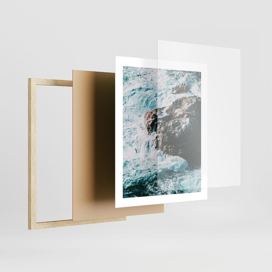 Plakat w ramie 40x50 - Siła Natury - morze, skały - rama drewno