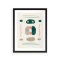 Plakat w ramie 30x40 - Tańczące Kształty Natury - przypadkowe abstrakcyjne wzory, pomarańczowy i zielony - rama czarna