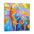 Obraz na płótnie 50x50 - Płomienne Tańce Abstrakcji - energetyczna abstrakcja, dziwne formy