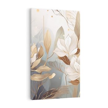 Obraz na płótnie 70x100 - Ekspresjonistyczny deszcz uczuć - grafika, złote kwiaty