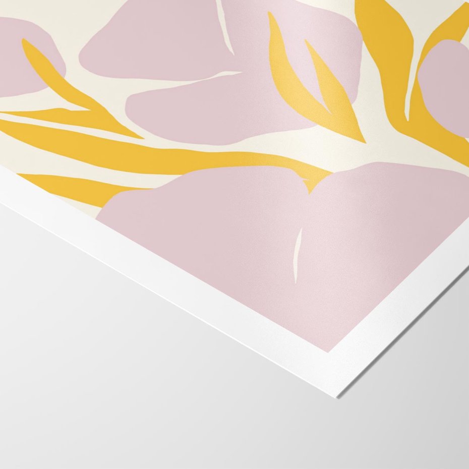 Plakat bez ramy 50x70 - Migocące Wibracje - abstrakcyjne kwiaty, pastelowe kolory