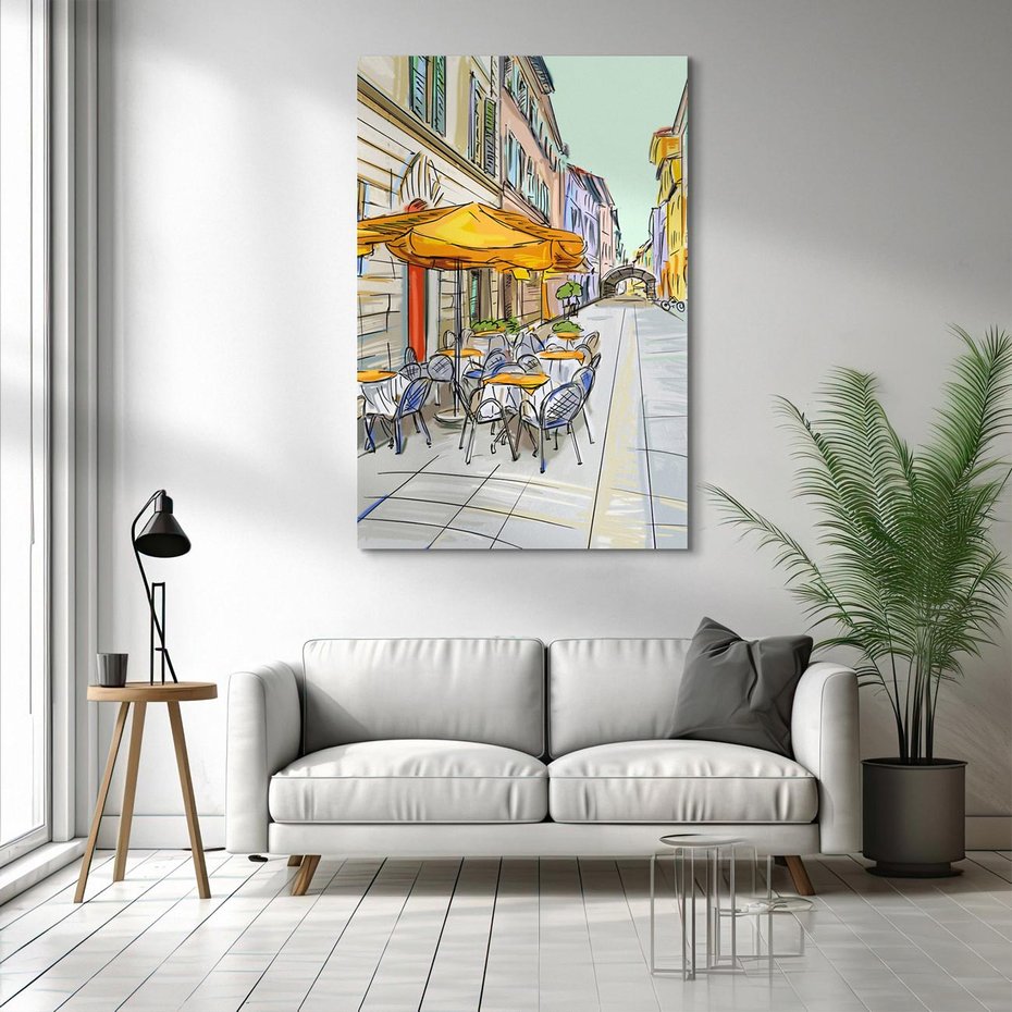 Obraz na płótnie 80x120 - Kawiarenkowy Szkic - malowany, szkic