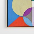 Obraz w ramie 50x70 - Tajemnicze Odbicia Czasu - abstrakcyjne geometryczne kształty, olejny obraz - rama drewno