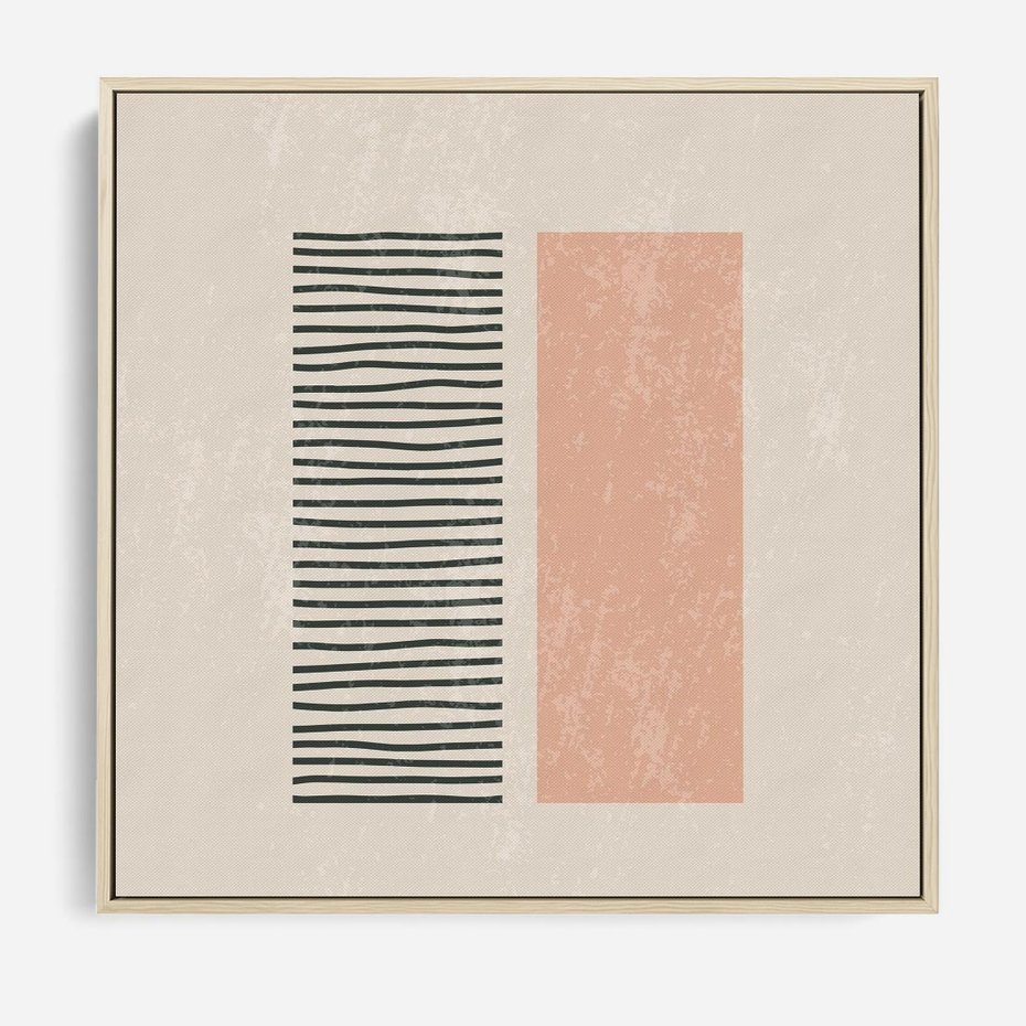 Obraz w ramie 80x80 - Przenikająca Kreatywność - nowoczesna sztuka, minimalizm - rama drewno