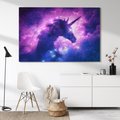 Obraz na płótnie 120x80 - Mityczna podróż - kosmos, jednorożec