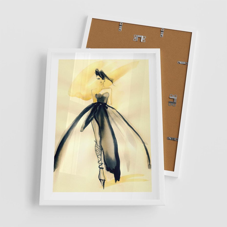 Plakat w ramie 50x70 - Ekspresja Wyrazu - abstrakcja, kobieta - rama biała