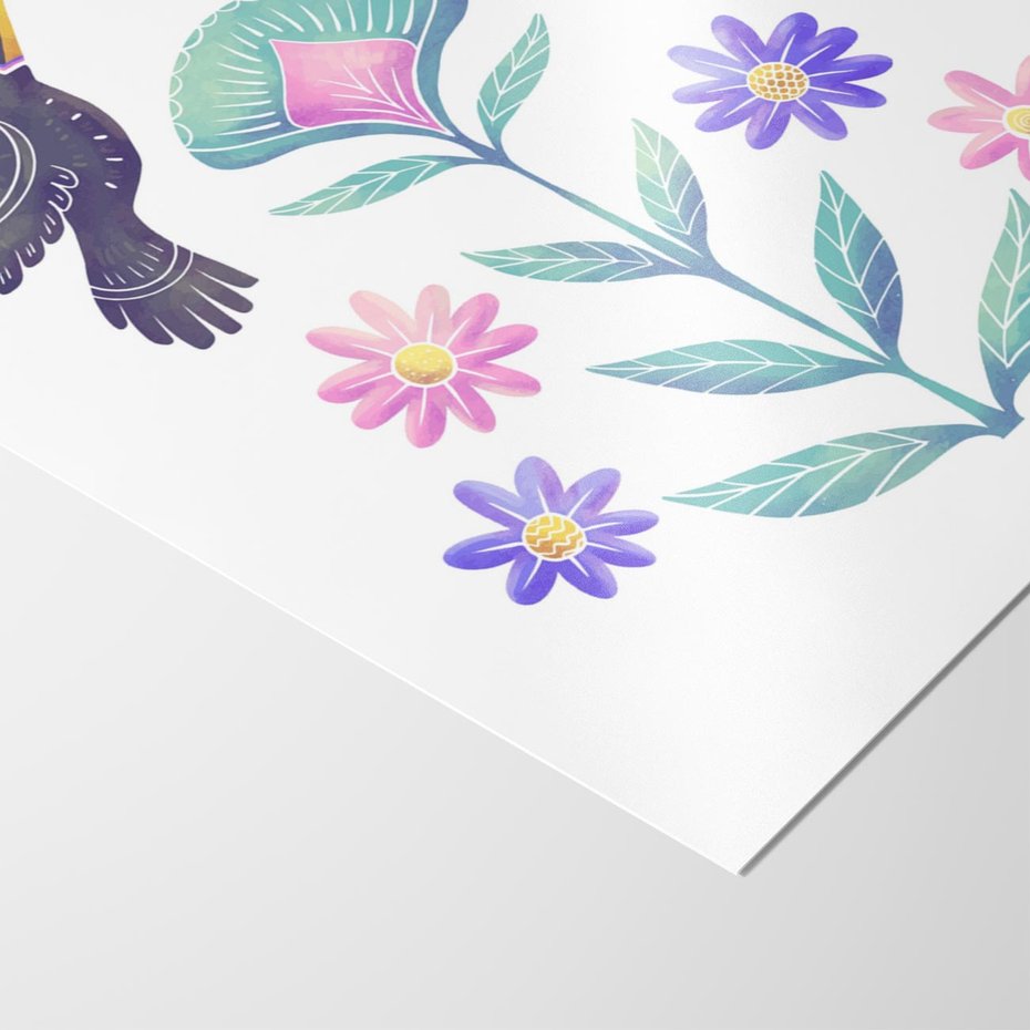 Plakat bez ramy 40x50 - Przenikająca Dżungla - boho plakat, tukany