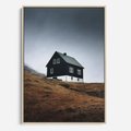 Obraz w ramie 80x120 - Ciepło i Przytulność - skandynawski, domek - rama drewno