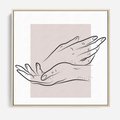 Obraz w ramie 80x80 - Wibracje Nieprzewidywalnych Form - bogo plakat, dłonie - rama drewno