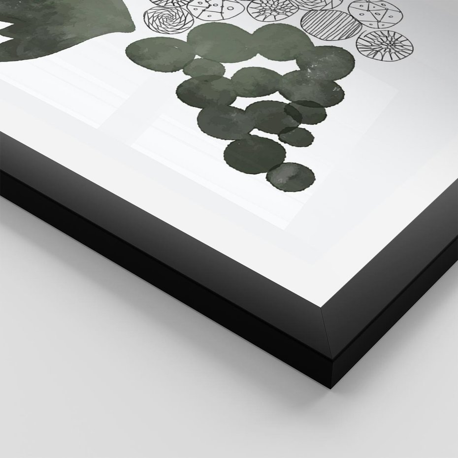 Plakat w ramie 50x70 - Grono Abstrakcji - minimalistyczny plakat, winogrona - rama czarna