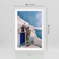 Plakat w ramie 50x70 - Urok Greckiej Wyspy - Santorini, Grecja - rama biała