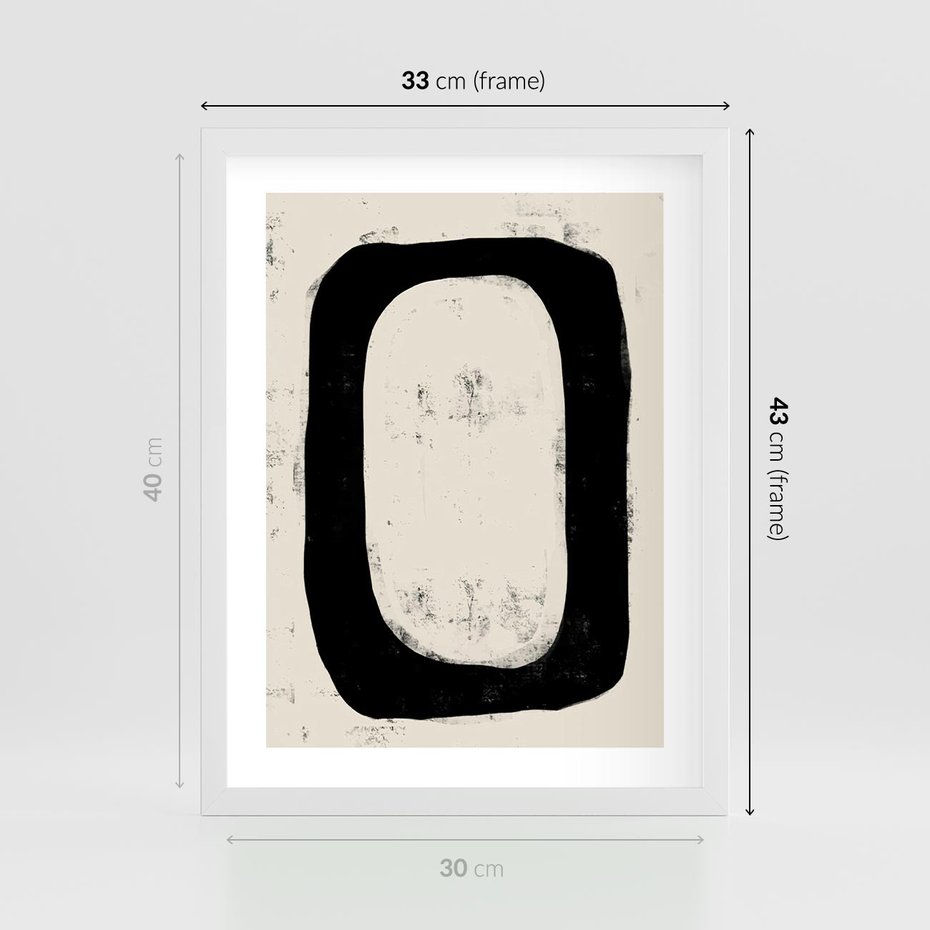 Plakat w ramie 30x40 - Wnętrza Kształtów - abstrakcja, minimalizm - rama biała