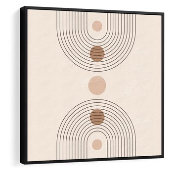 Obraz w ramie 50x50 - Zgeometryzowane Wizje - boho plakat, minimalizm - rama czarna