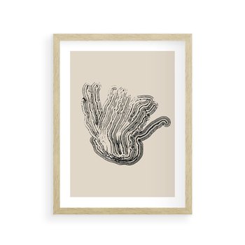 Plakat w ramie 30x40 - Abstrakcyjne Odbicie - abstrakcyjne odbicie, biało czarny - rama drewno