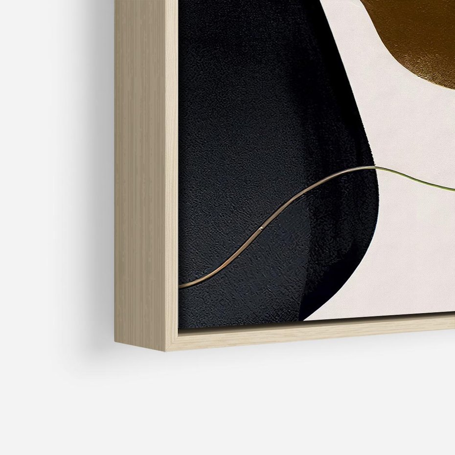 Obraz w ramie 80x80 - Wibracje uczuć i emocji - nieregularne plamy, czarny - rama drewno