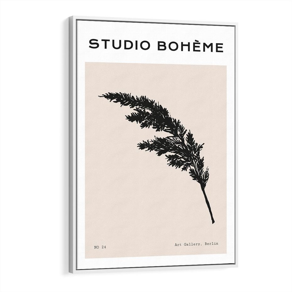 Obraz w ramie 80x120 - Boho Refrakcje Przestrzeni - boho plakat, roślina - rama biała