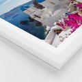 Plakat w ramie 30x40 - Perspektywa na Santorini - Santorini, perspektywa - rama biała