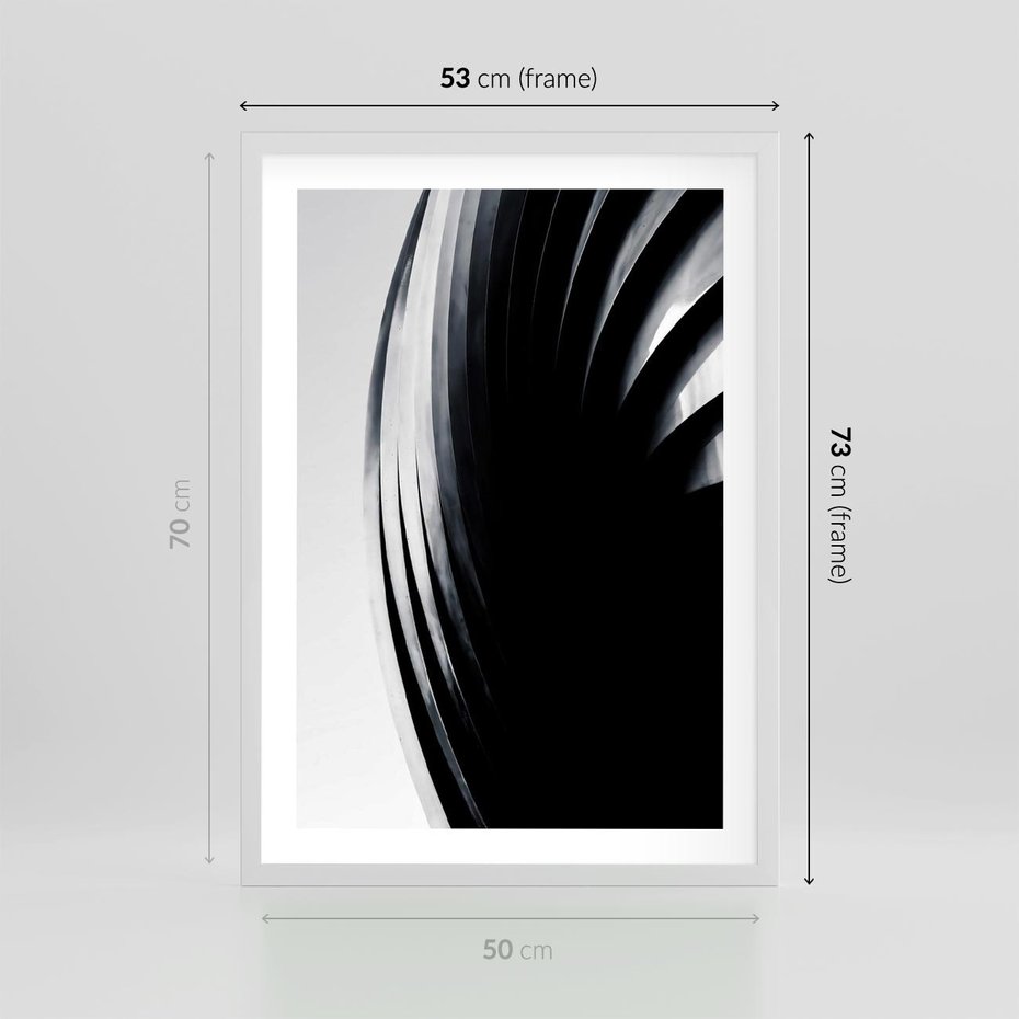 Plakat w ramie 50x70 - Awangarda w Kontraście - architektura, nowoczesne formy - rama biała