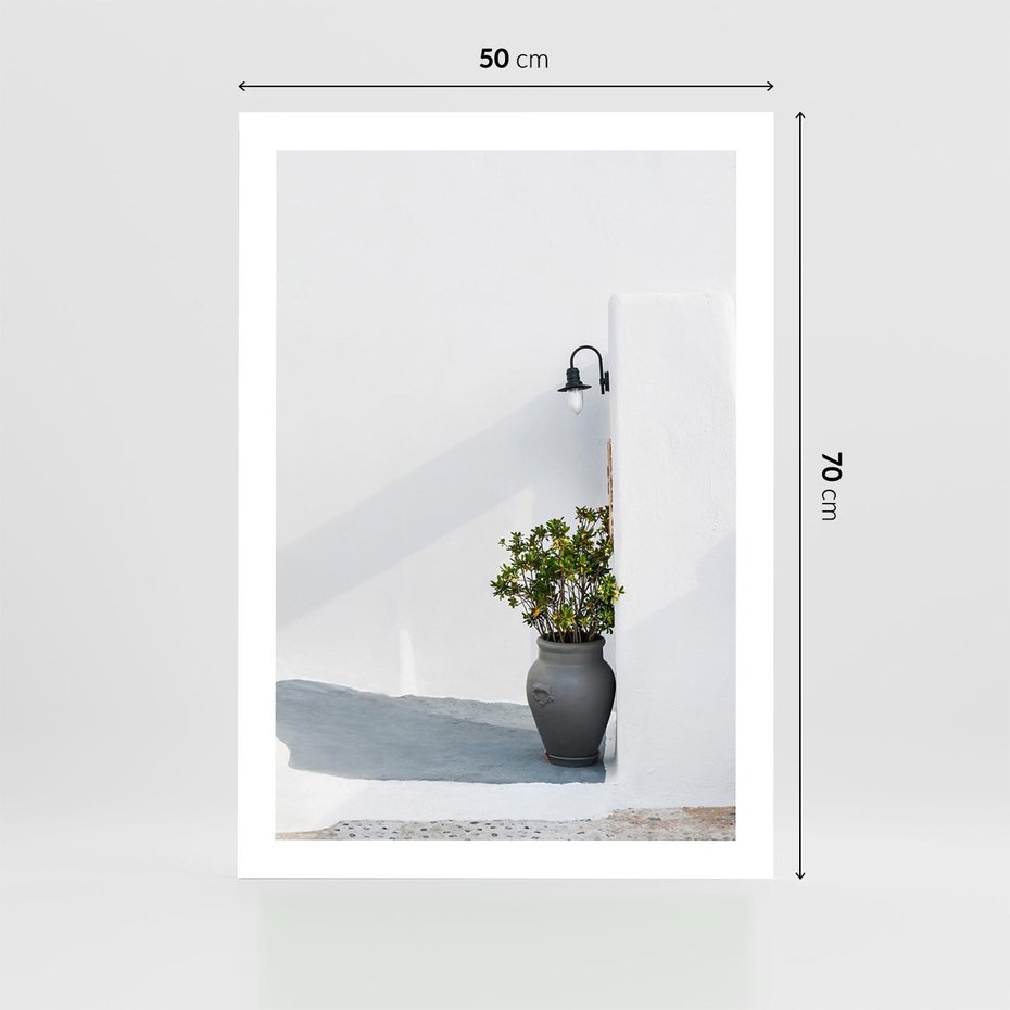 Plakat bez ramy 50x70 - Błękitne wybrzeże - Santorini, Grecja