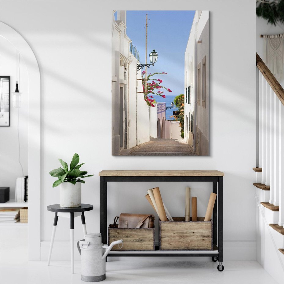 Obraz na płótnie 50x70 - Podróże w Czasie: Perspektywiczna Uliczka - uliczka, perspektywa