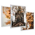 Zestaw obrazy w ramie 50x70 galeria - Jesień, w, mieście - rama biała