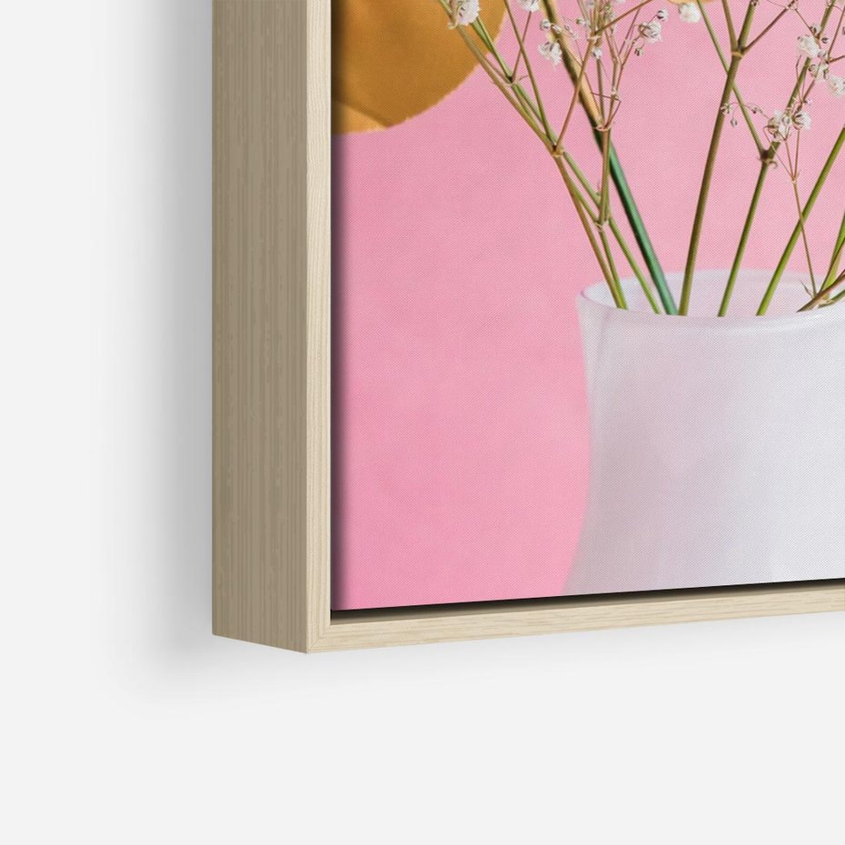 Obraz w ramie 50x50 - Przyjemność Złotej Natury - złote, liście - rama drewno