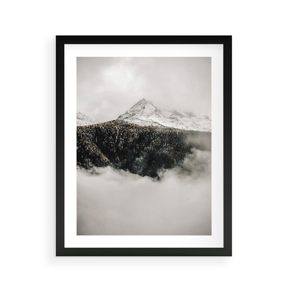 Plakat w ramie 40x50 - Zimowa Wielkość - górski krajobraz, zima w górach - rama czarna