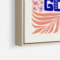 Obraz w ramie 50x70 - Bezgraniczne Formy - nowoczesna typografia, liście - rama drewno