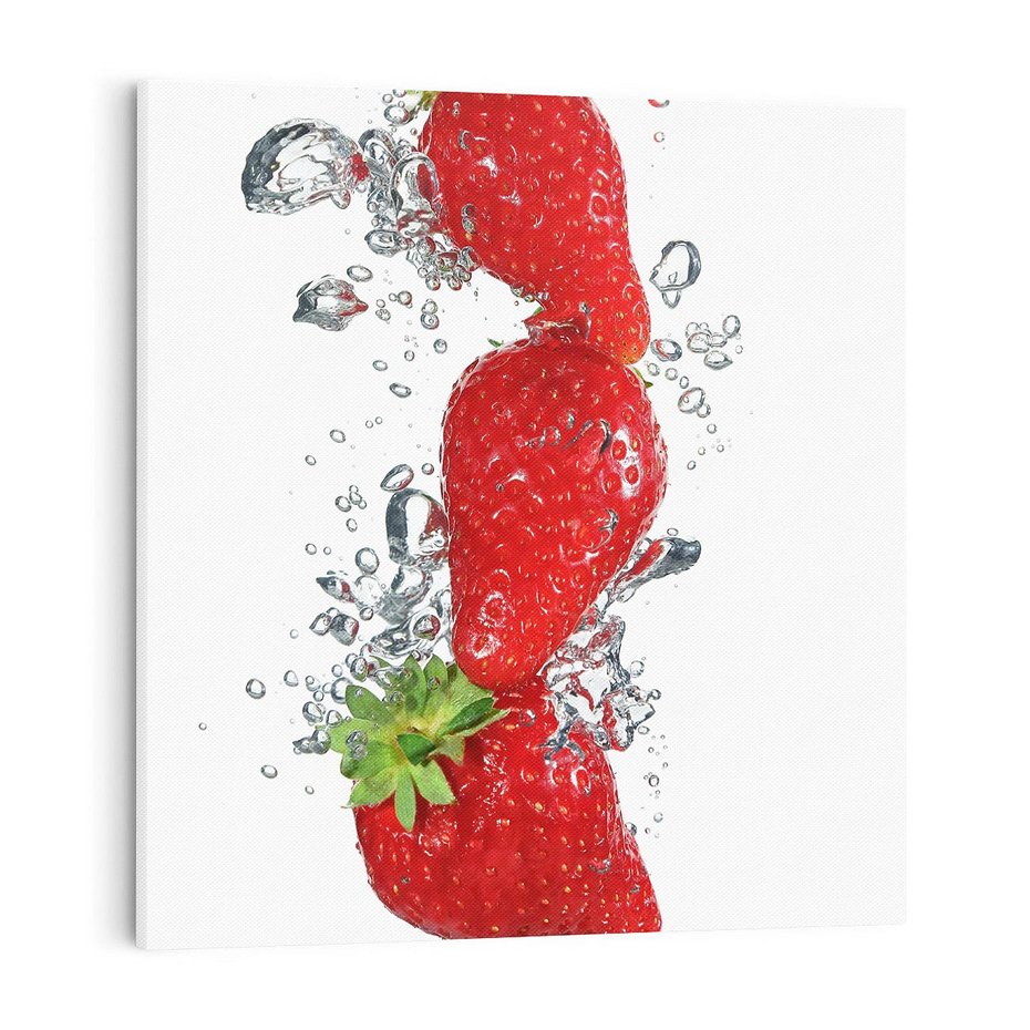Obraz na płótnie 40x40 - Aromatyczne truskawki w pełnym rozkwicie - truskawki, owoce