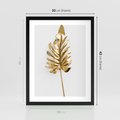 Plakat w ramie 30x40 - Ponadczasowy Urok - złote, liście - rama czarna