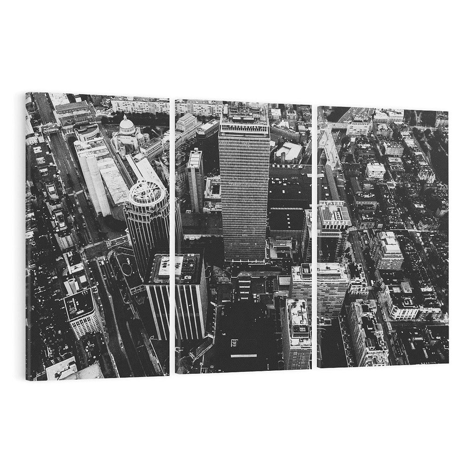 Obraz na płótnie 120x80 - Kontrastujące miasto - miasto, biało