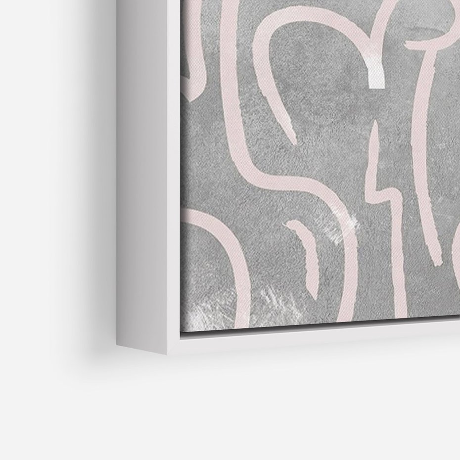 Obraz w ramie 50x70 - Sploty odblasków i zawirowań - abstrakcyjne rysunki, wzorek - rama biała