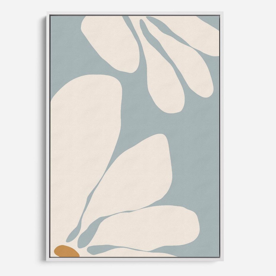 Obraz w ramie 50x70 - Pastelowe Marzenia Kwiatów - kwiaty, nowoczesne i minimalistyczne - rama biała