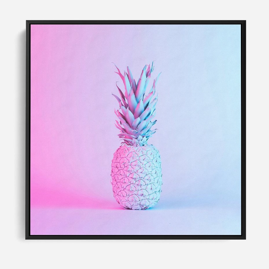 Obraz w ramie 50x50 - Ananas Abstrakcja - ananas, abstrakcja - rama czarna