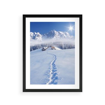 Plakat w ramie 40x50 - Magia zimowych gór - zima, góry - rama czarna