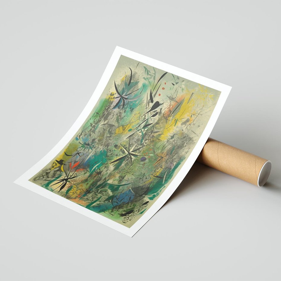 Plakat bez ramy 21x30 - Tajemnicze Konstrukcje Form - abstrakcyjny obraz, mnogość kolorów