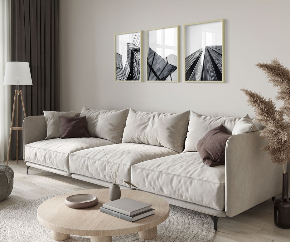 Zestaw obrazy w ramie 30x40 galeria - Architektura, sztuka, nowoczesna - rama drewno