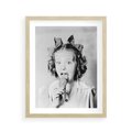 Plakat w ramie 40x50 - Pyszny Deser - retro zdjęcie, czarno białe - rama drewno