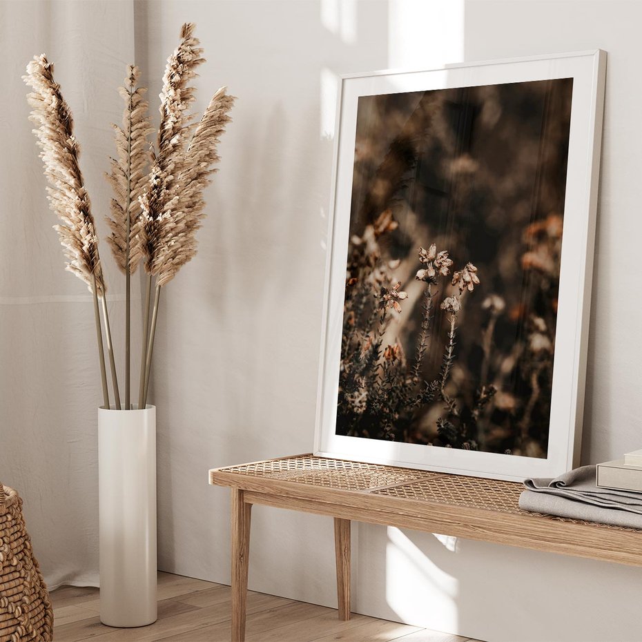 Plakat bez ramy 21x30 - Jesienny Urok - suche trawy, jesienny pejzaż