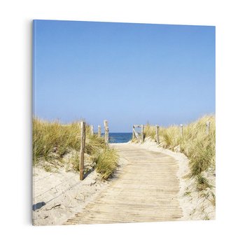 Obraz na płótnie 50x50 - Plaża: magia morza i wydm - plaża, morze