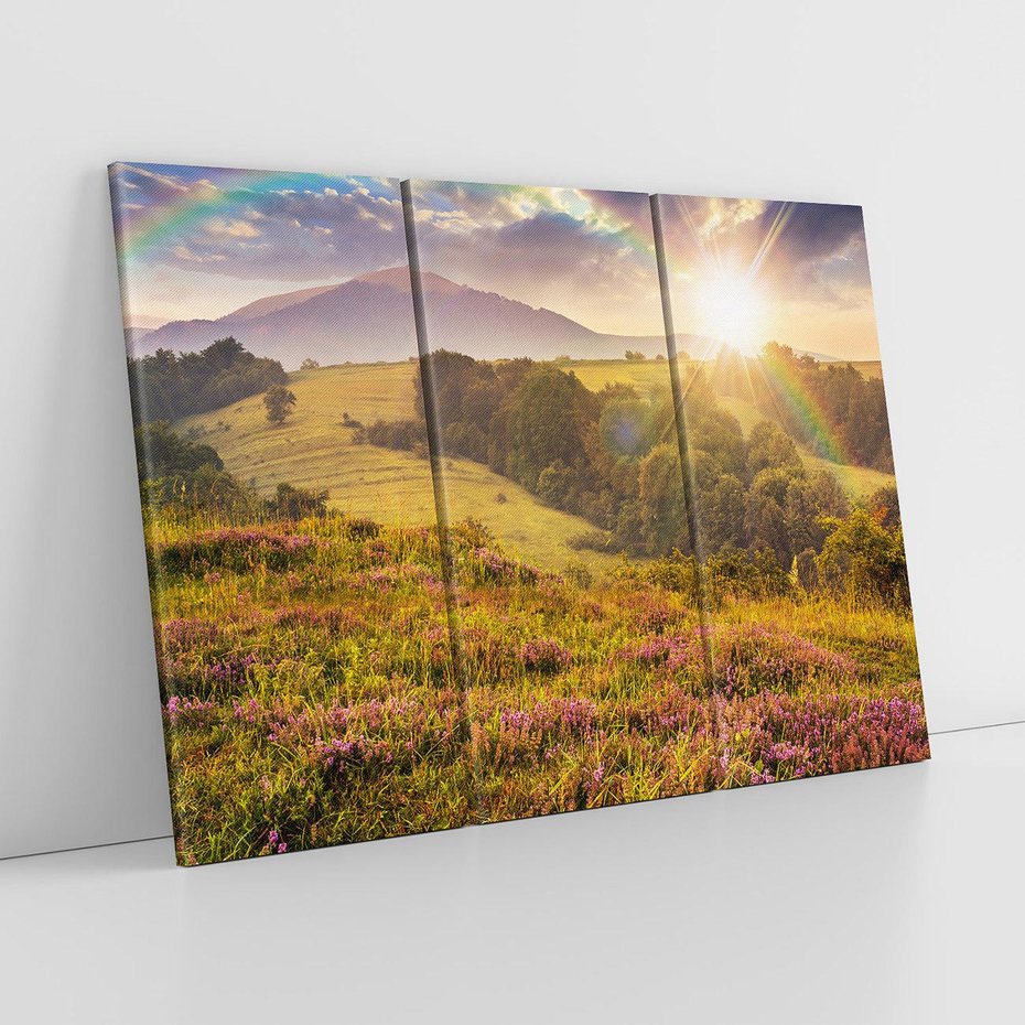 Obraz na płótnie 120x80 - Pejzaż na łące - pejzaż, łąka