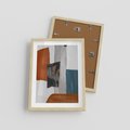 Plakat w ramie 30x40 - Nowoczesna geometria - nowoczesny, geometryczny - rama drewno