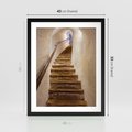 Plakat w ramie 40x50 - Schody Wymiarów - schody, tunel - rama czarna