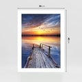 Plakat bez ramy 30x40 - Zachód słońca na pomostcie - pomost, zachód