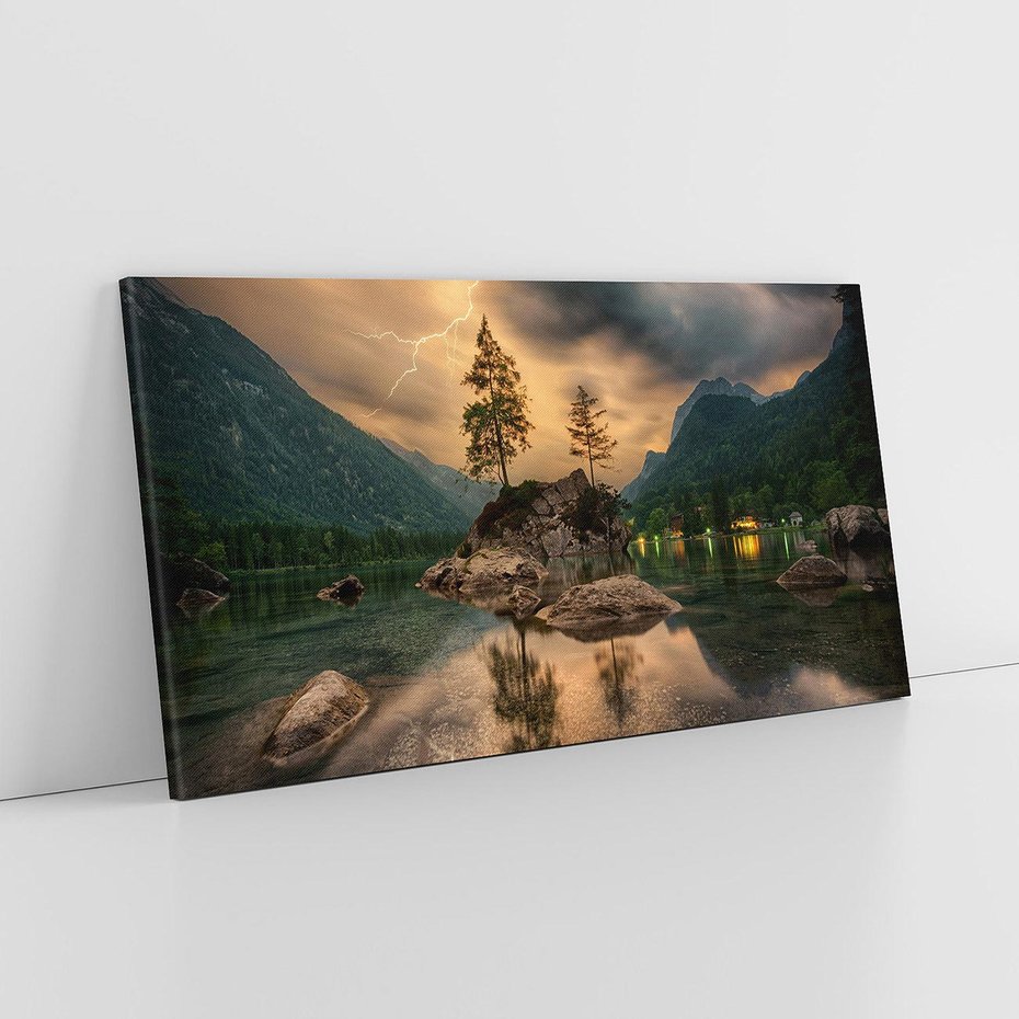 Obraz na płótnie 120x60 - Jezioro Górskie - Spotkanie z Naturą - jezioro, góry