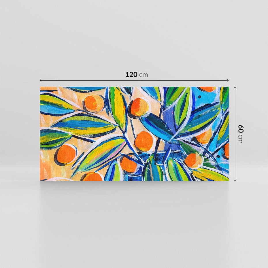 Obraz na płótnie 120x60 - Cytrusowa Abstrakcja - abstrakcja, owoce cytrusowe