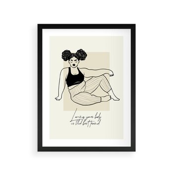 Plakat w ramie 30x40 - Kobieca Moc - nowoczesna sztuka kobieca, plakat - rama czarna