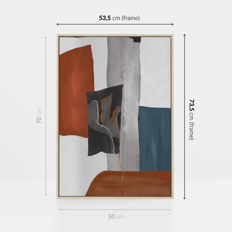 Obraz w ramie 50x70 - Nowoczesna geometria - nowoczesny, geometryczny - rama drewno